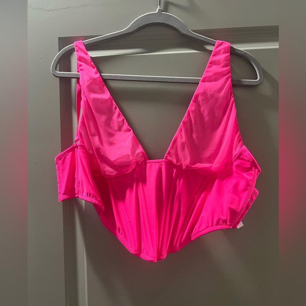 Urban Outfitters Hot Pink cropped corset top